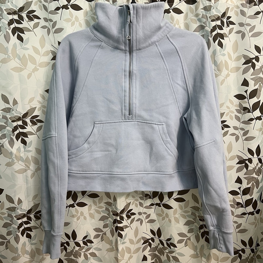 Lululemon Scuba Oversized Funnel-Neck Half Zip Sweatshirt Long Blue Willow XS/S